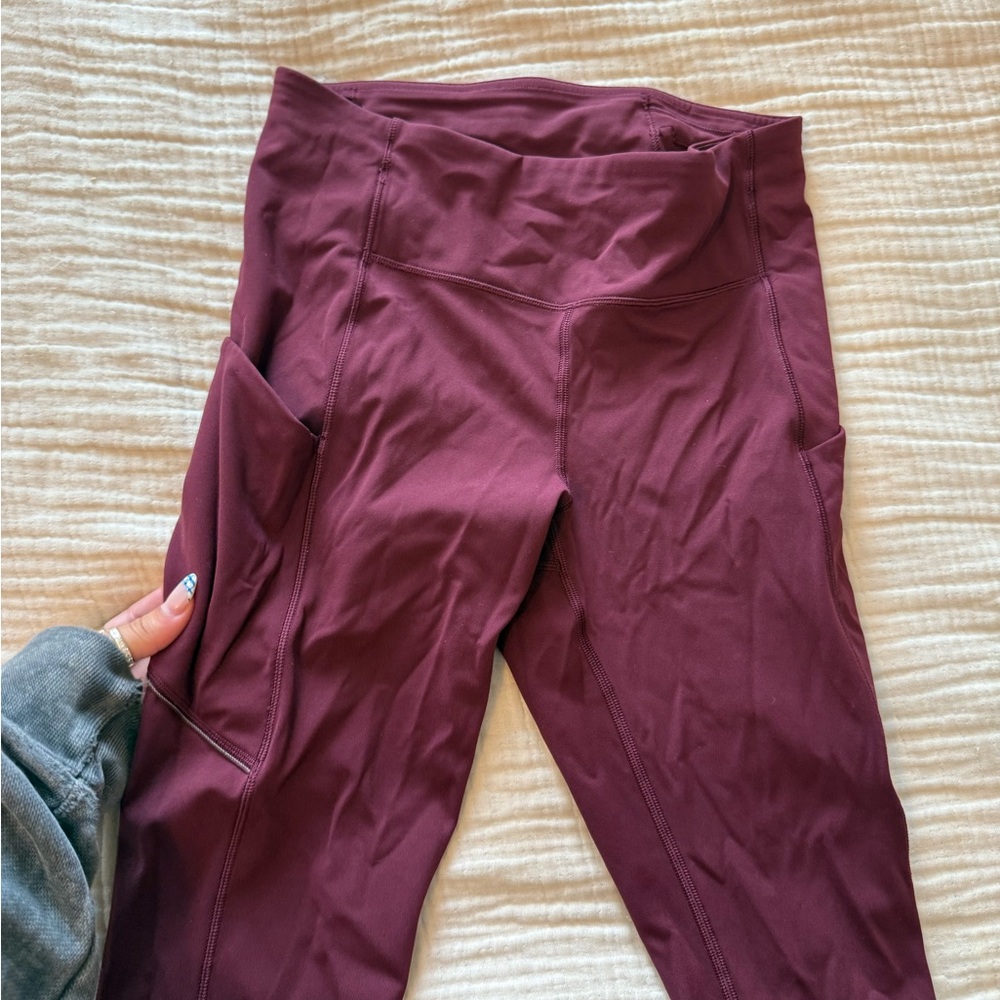 Burgundy lululemon High-Waisted Leggings